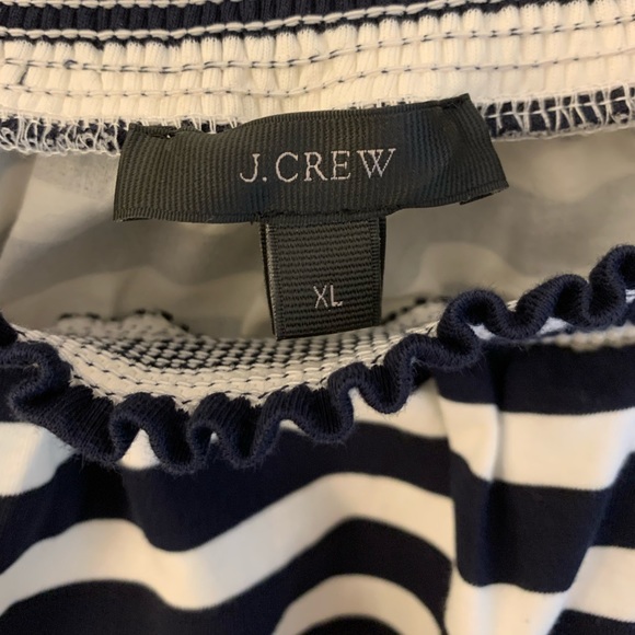 J. Crew navy and white off the shoulder top - Picture 3 of 5